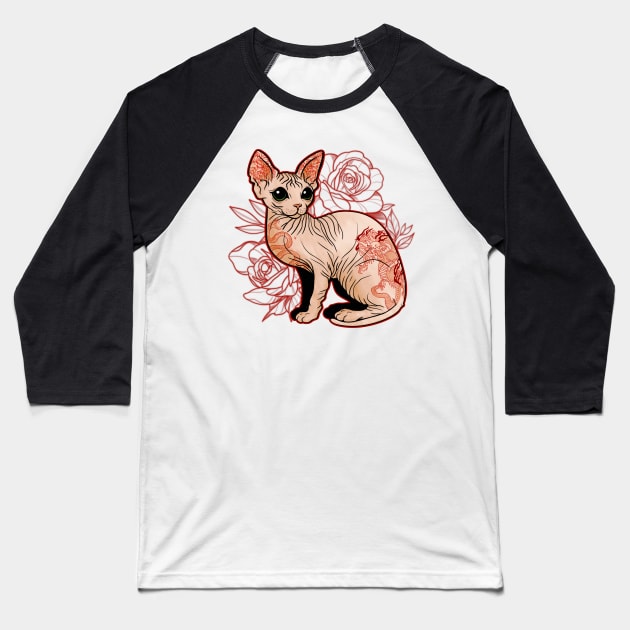 Tatted Sphinx Baseball T-Shirt by hunnydoll